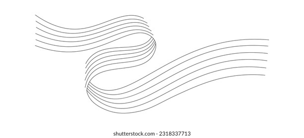 Curved Wave Lines Vector Illustration