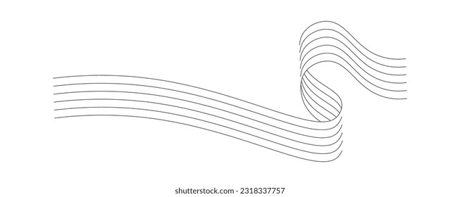 Curved Wave Lines Vector Illustration