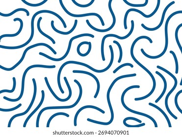 Gebogene wellenförmige blaue Striche, Muster Hintergrund