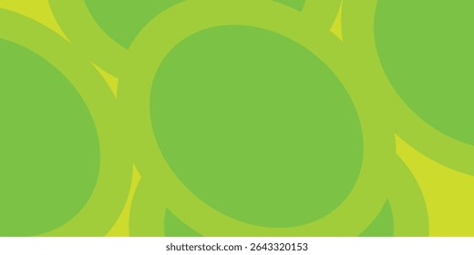 Curved Wavy Circle and Circle Shapes and Designs Green and Yellow Colors Abstract Background.