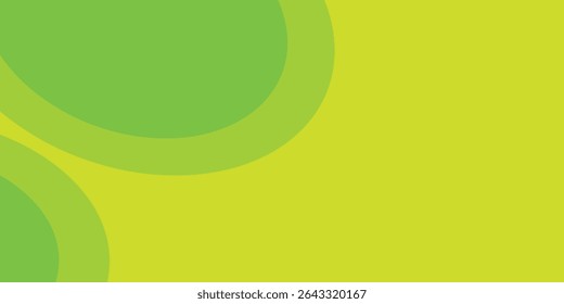 Curved Wavy Circle and Circle Shapes and Designs Green and Yellow Colors Abstract Background. vector eps10.