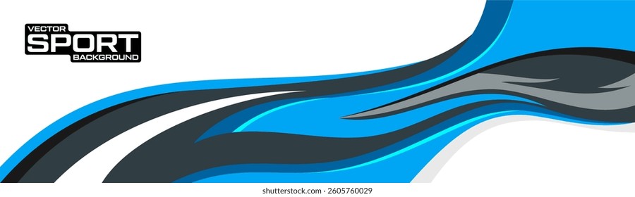 Curved wavy geometric stripes background. Sporty Racing car design for vehicle vinyl wrap and car branding