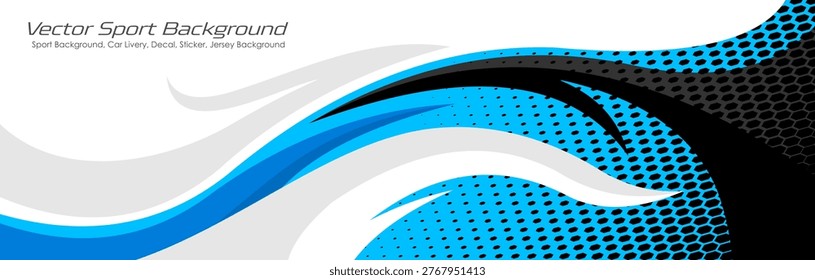 Curved wavy geometric stripes background. Sporty Racing car design for vehicle vinyl wrap and car branding EPS 10