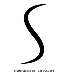 Curved wavy line shape letter S abstract swirl letter S