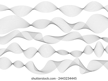 Curved wavy lines for abstract backgrounds.  Vector illustration for design.