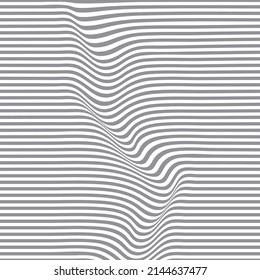 Líneas onduladas curvadas. Patrón monocromo con rayas de flujo. Fondo abstracto moderno. Plantilla de diseño minimalista de vectores