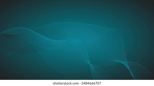 curved wavy lines tech futuristic motion background. Abstract wave element for design. Wave with lines created using blend tool. Curved wavy line