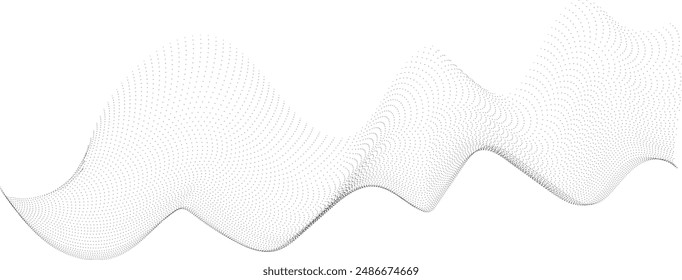 curved wavy lines tech futuristic motion background. Abstract wave element for design. Wave with lines created using blend tool. Curved wavy line