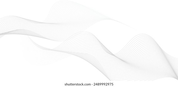 curved wavy lines tech futuristic motion background. Abstract wave element for design. Wave with lines created using blend tool. Curved wavy line