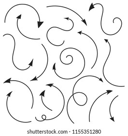 Curved and Wavy Vector Arrows Set