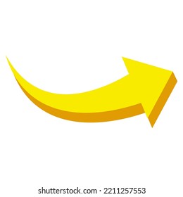 Curved yellow arrow isolated on white background. Arrow icon. Vector illustration isolated. - Powered by Shutterstock - Get 15% off with code: PIKWIZARD15