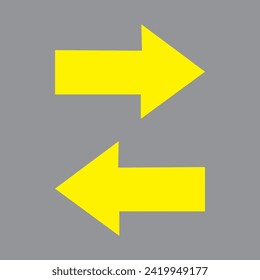 Curved yellow arrow isolated on white background. Arrow icon. Vector illustration isolated.