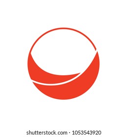 curves abject in circle geometric logo vector