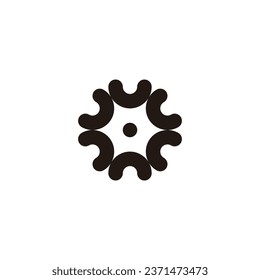 Curvas, abstractas, redondeadas, símbolo geométrico simple vector