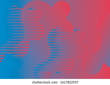 Curves with blue and red gradient abstract background