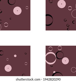 Curves Bordo Bagel Round Elegant Circles Modern Design. Retro Classical Pink Vector Background. Oval Dark Donut Purple Modern Style Simple Art. Black Light Calm Pastel Minimal Modern Art Pattern.