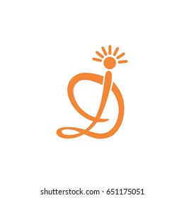 curves and circle design logo. letter id.