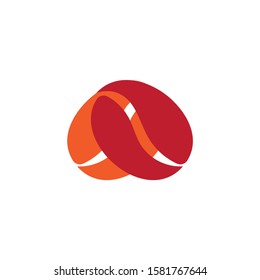 curves colorful coffee bean symbol vector