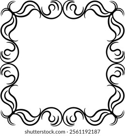 Curves Elements Frame. Flourish. Swirls. Dividers, vignettes, decoration template, calligraphic decorative elements. Vector illustration.