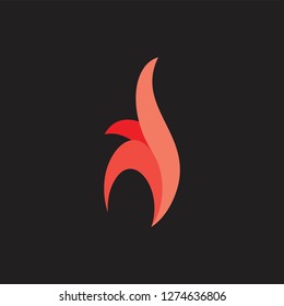 curves fire red flame design logo vector