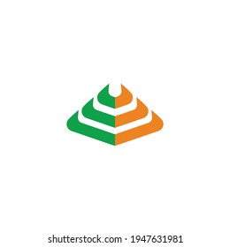 curves flower geometric simple colorful logo vector