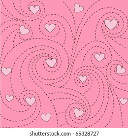 Curves and hearts background