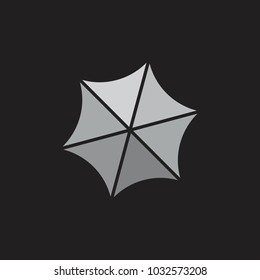 curves hexagonal shield symbol arrows  logo vector