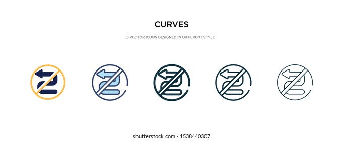 curves icon in different style vector illustration. two colored and black curves vector icons designed in filled, outline, line and stroke style can be used for web, mobile, ui