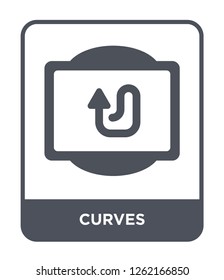 curves icon vector on white background, curves trendy filled icons from Traffic signs collection, curves simple element illustration