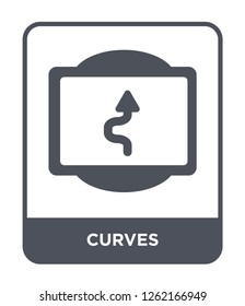 curves icon vector on white background, curves trendy filled icons from Traffic signs collection, curves simple element illustration
