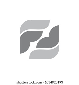 curves letter f abstract cloud symbol logo vector