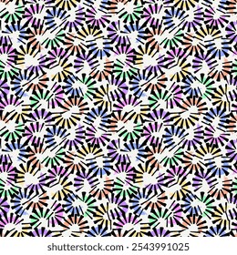Curves and lines background. Geometric illustration. Seamless pattern. Linear ornament. Disco lights motif. Stripes wallpaper. Digital paper. Modern web designing. Vector art. Abstract work