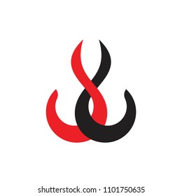 curves linked object design logo vector