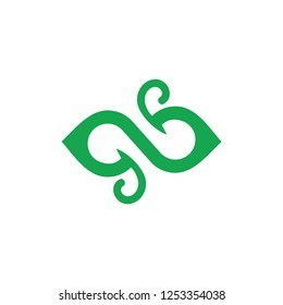 curves loop curly green leaf logo