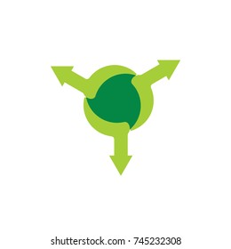 curves object  with arrows in circle logo vector