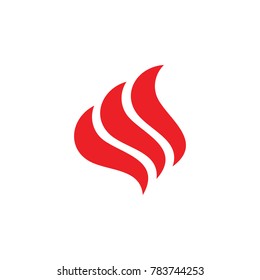 curves object red flame symbol vector