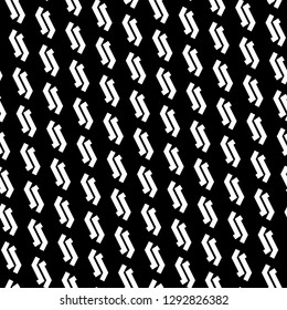 Curves ornament. Broken lines background. Linear backdrop. Signs wallpaper. Tribal motif. Ethnic vector. Digital paper, textile print, web design. Seamless pattern