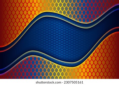 Curves paper layer red and lines blue abstract geometrical background use for banner, cover, poster, wallpaper, presentation design with space for text