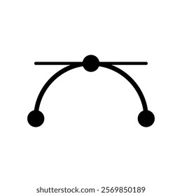 curves pen tool icon, simple flat style, illustration, symbol sign logo template pictogram, for ui or ux isolated on white for mobile app, editable	