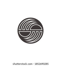 curves round geometric design logo vector