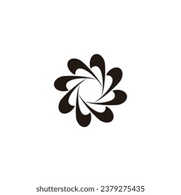 Curves, rounded, geometric symbol simple logo vector