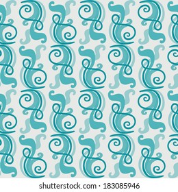 Curves seamless pattern. Seamless pattern with abstract shapes. Ornament for web or textile background. Vector is EPS8, all elements are grouped by colors. 