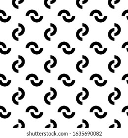 Curves seamless pattern. Curved lines print. Ethnic ornament. Folk wallpaper. Tribal motif. Curve shapes background. Geometrical shapes backdrop. Textile digital paper, abstract image. Vector art.