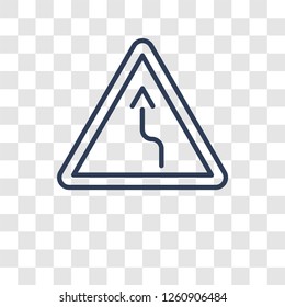Curves sign icon. Trendy Curves sign logo concept on transparent background from Traffic Signs collection