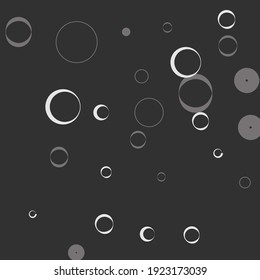 Curves Silver Calm Vector Background. Light Black Oval Elegant Circles Art Illustration. Retro Grey Round Modern Style Background. White Metal Classical Strict Aluminum Minimal Ornamental Fabrics.