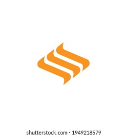 curves stripes motion square object geometric logo vector