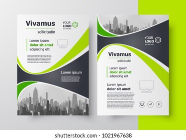 Curves Theme Flyer Brochure Design Template Green Color