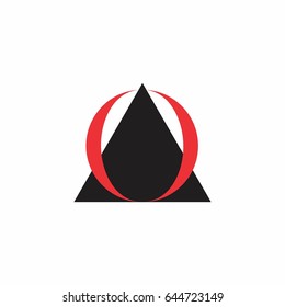 curves and triangle objects design logo