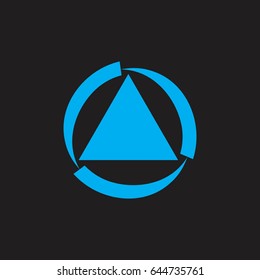 curves and triangle objects design logo