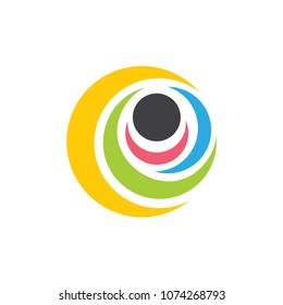 curves tunnel colorful design logo vector